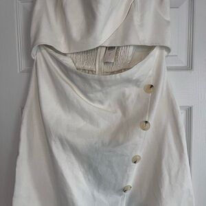Anthropologie White Cutout Halter Dress